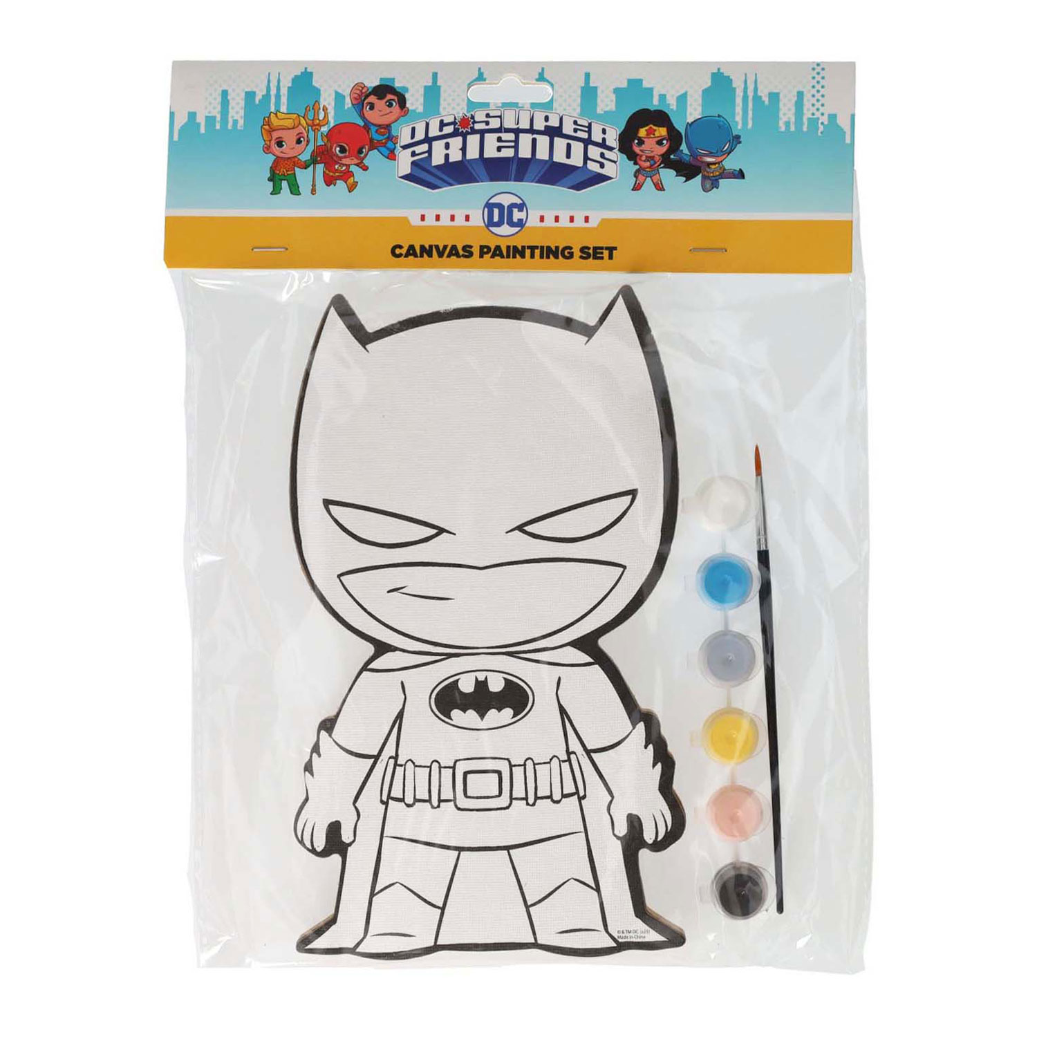 Peinture sur toile DC Comics - Batman - avec pinceau et 6 couleurs de peinture