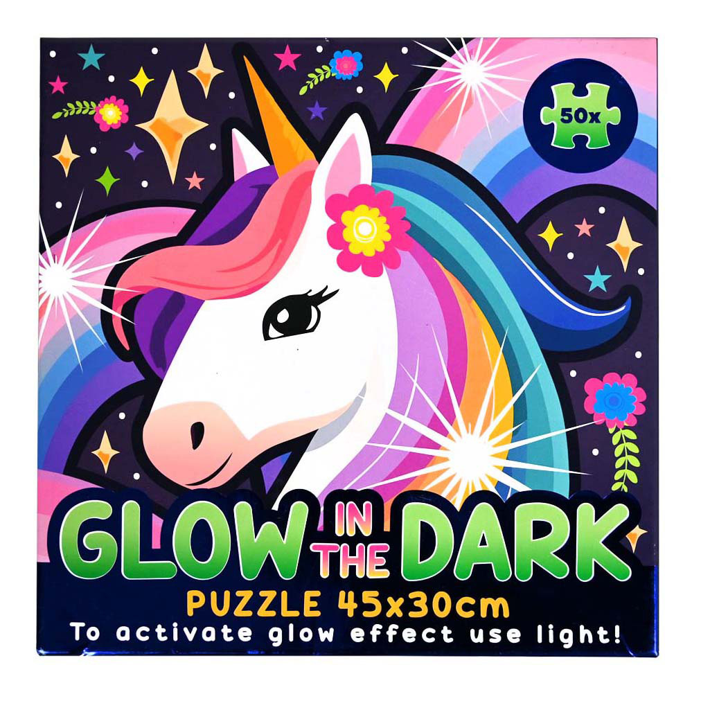 Puzzle Licorne phosphorescent - 50 pièces.
