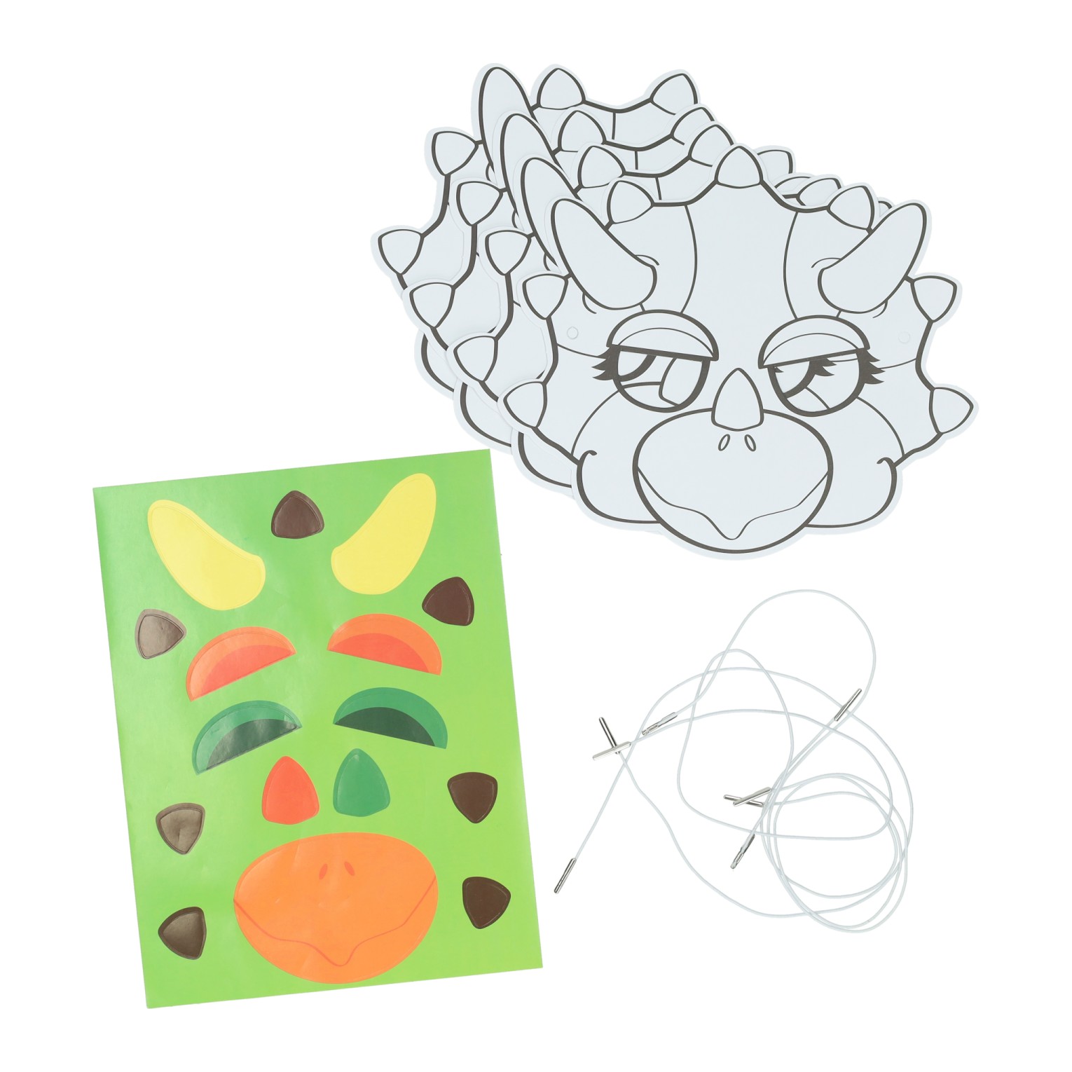 Kleur je eigen Masker Dino - 4 Maskers