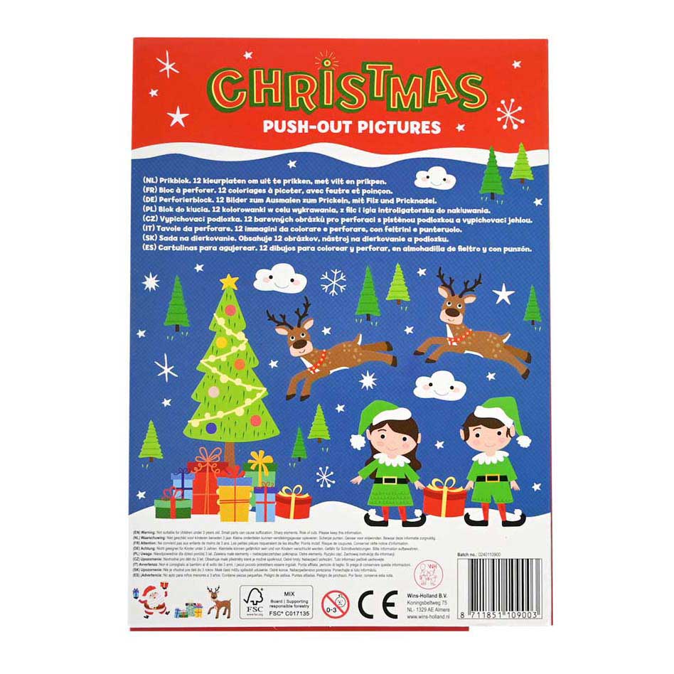 Prikblok Kerst - 12 Kleurplaten