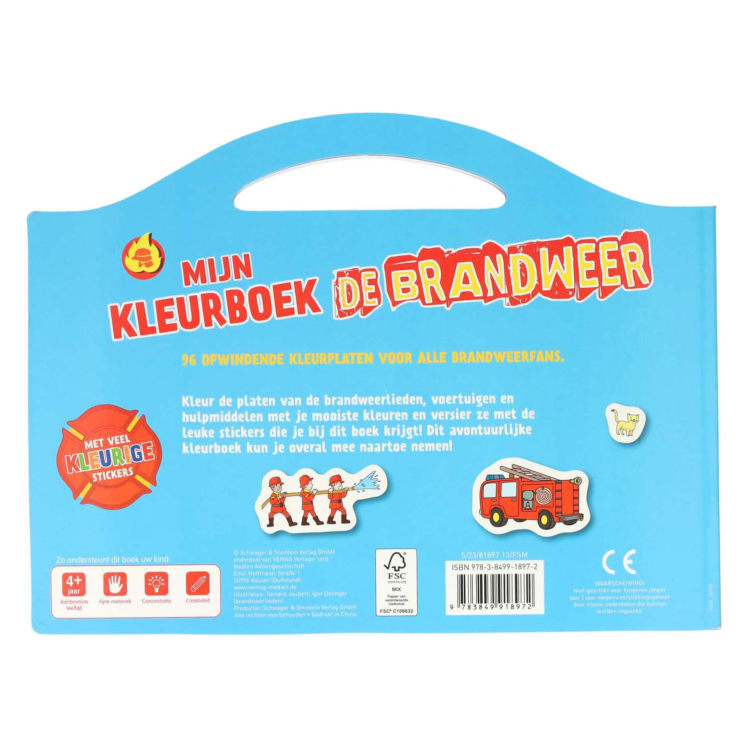 Mon livre de coloriage « Les pompiers » - avec des autocollants et 96 pages à colorier