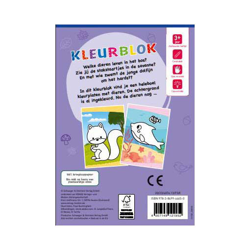 Kleurblok Dieren in de Natuur - Vanaf 3 Jaar
