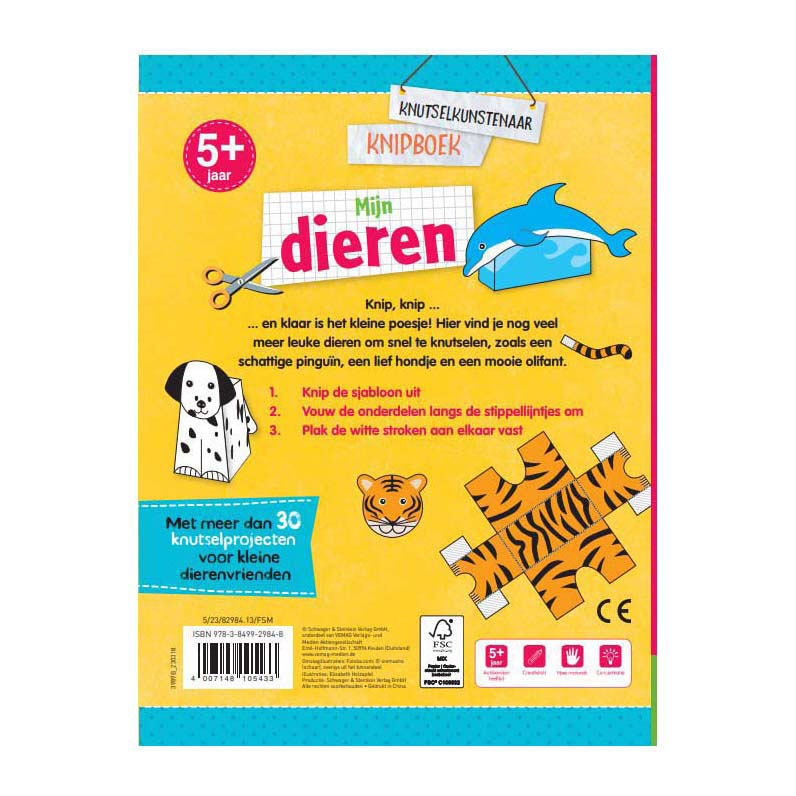 Knutselkunstenaar Knipboek Mijn Dieren