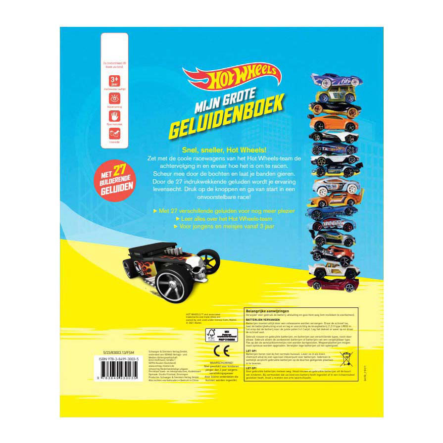 Mijn Grote Geluidenboek Hot Wheels - met 27 Geluiden
