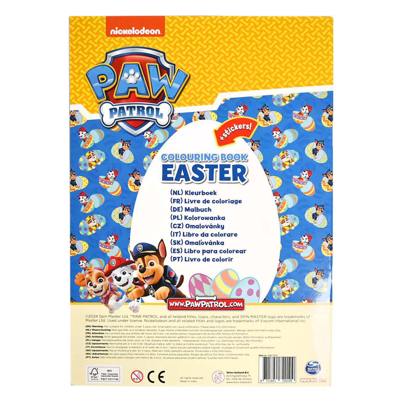 Livre de coloriage Pat' Patrouille pour Pâques - 32 pages