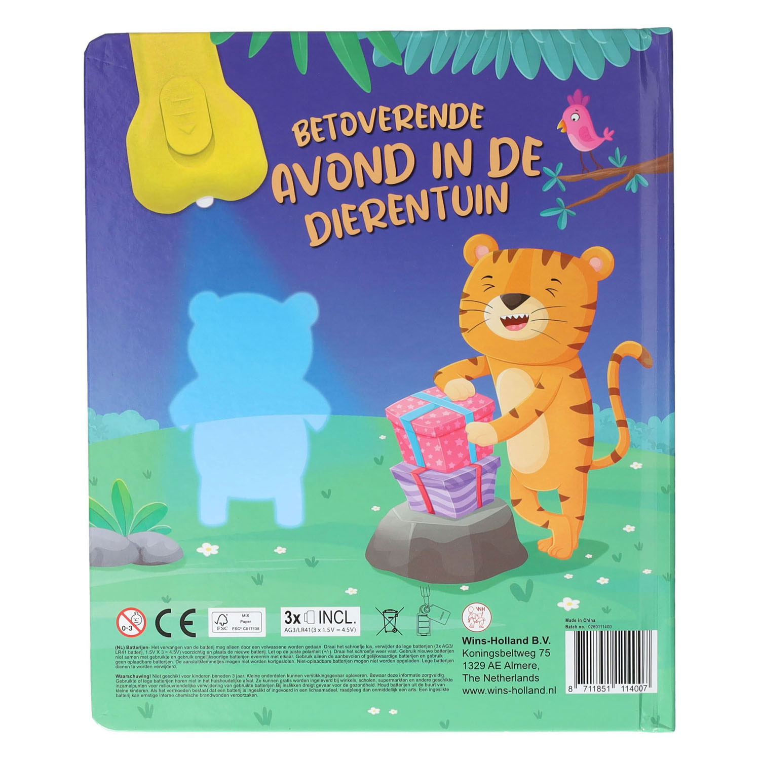 Livre cartonné avec lampe torche Zoo - 3 ans