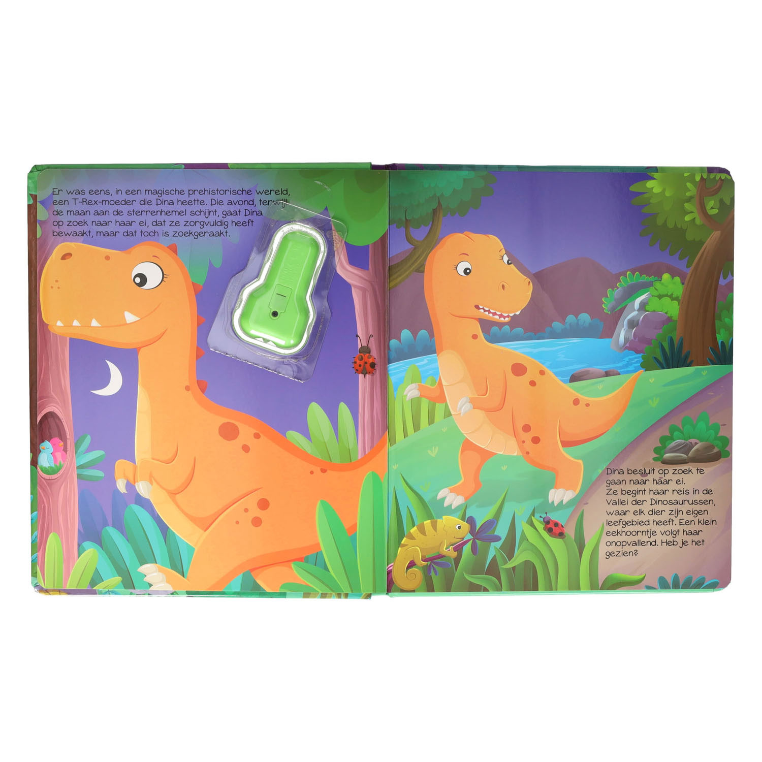 Kartonboek met Zaklamp Dinosaurus - 3jr.