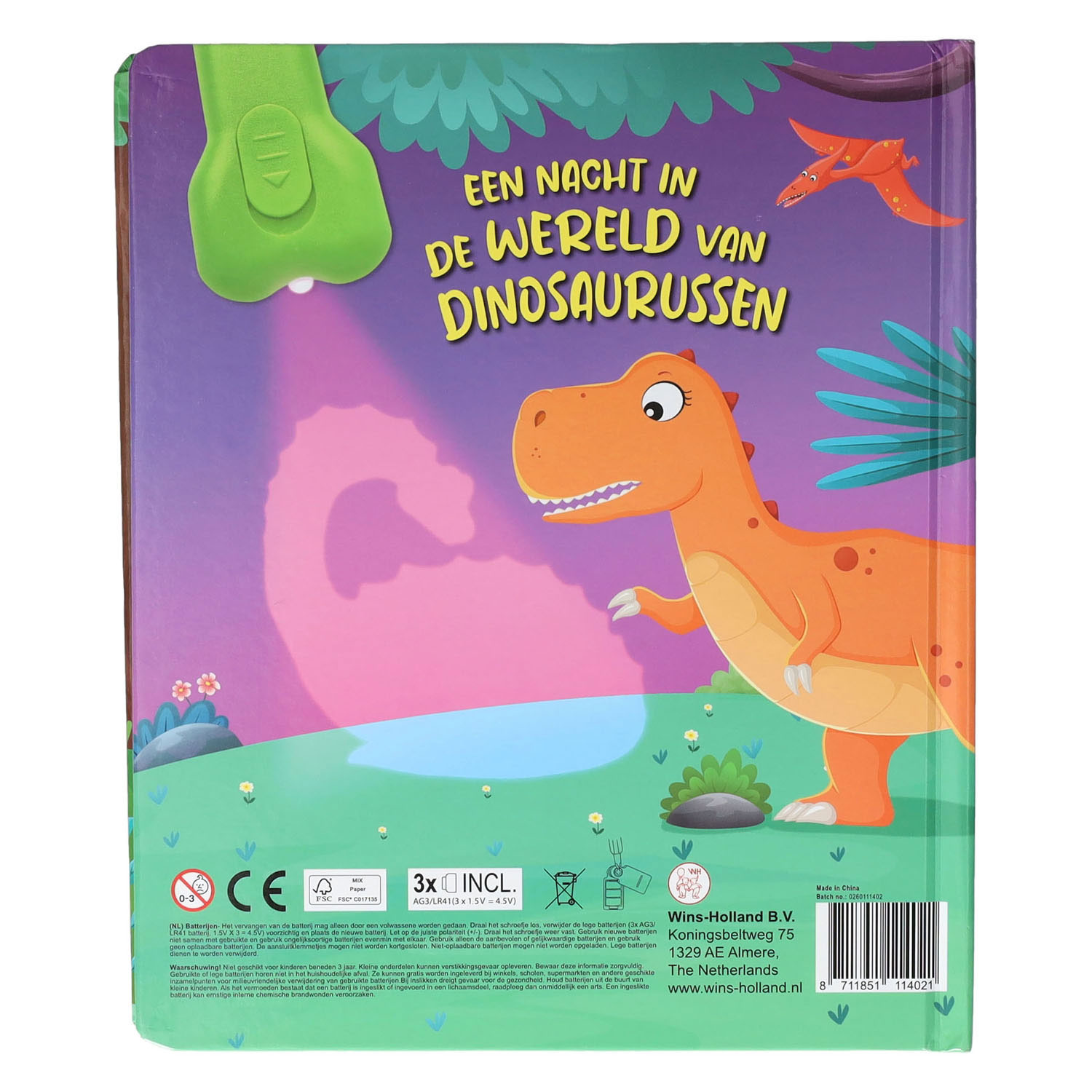 Kartonboek met Zaklamp Dinosaurus - 3jr.