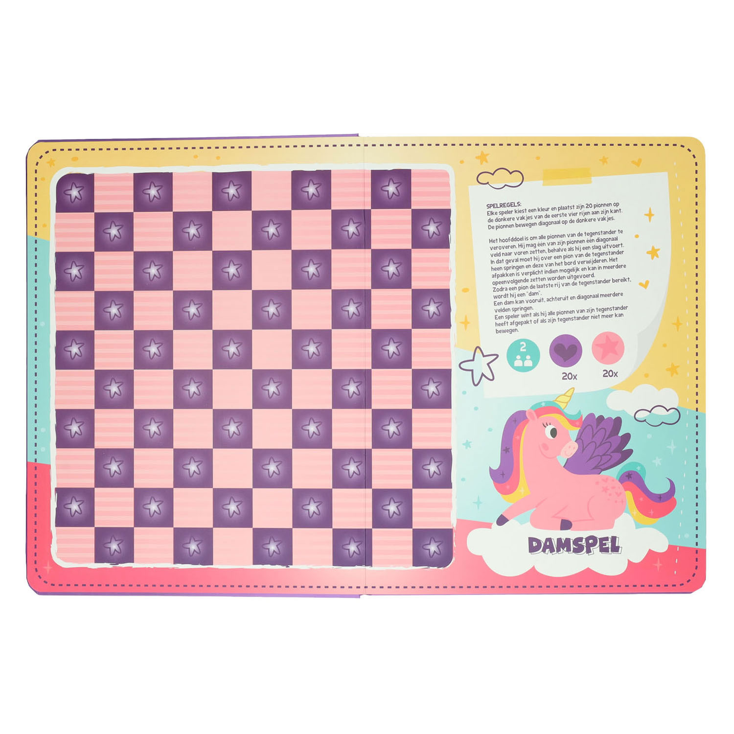 Livre de jeux de société 8 jeux Licorne - 3 ans.