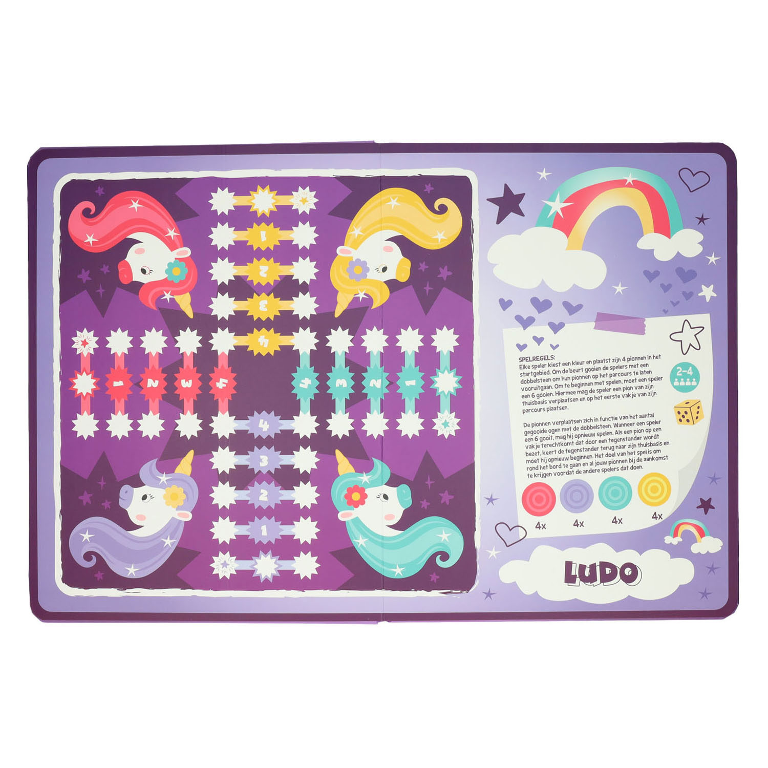 Livre de jeux de société 8 jeux Licorne - 3 ans.