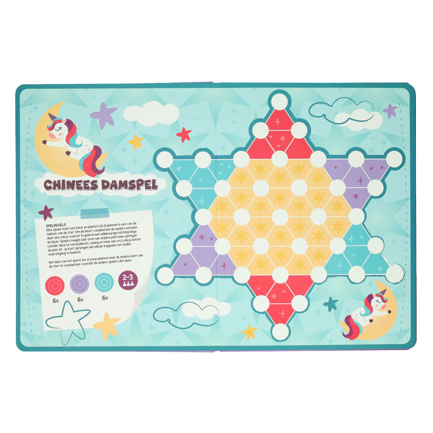 Livre de jeux de société 8 jeux Licorne - 3 ans.