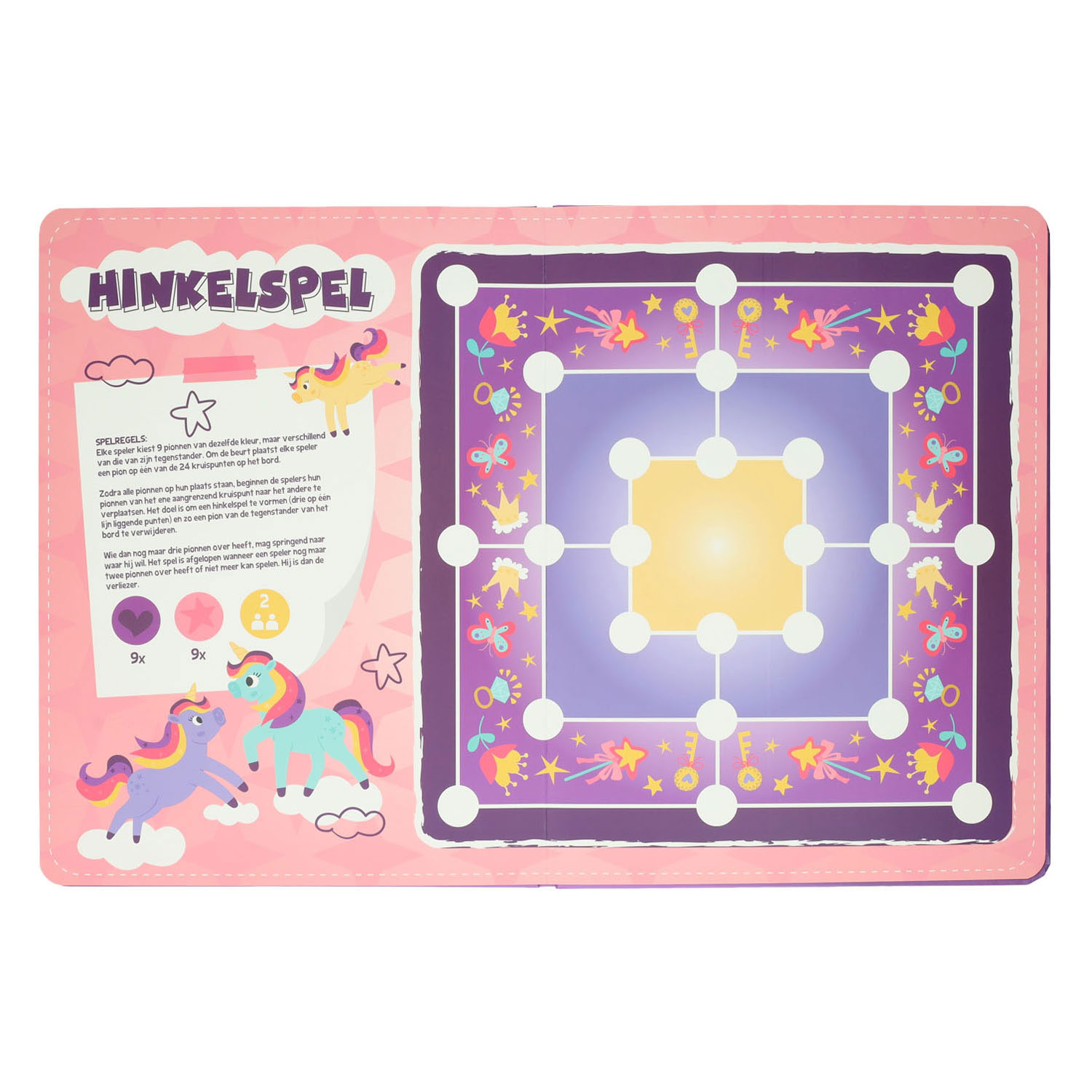 Livre de jeux de société 8 jeux Licorne - 3 ans.