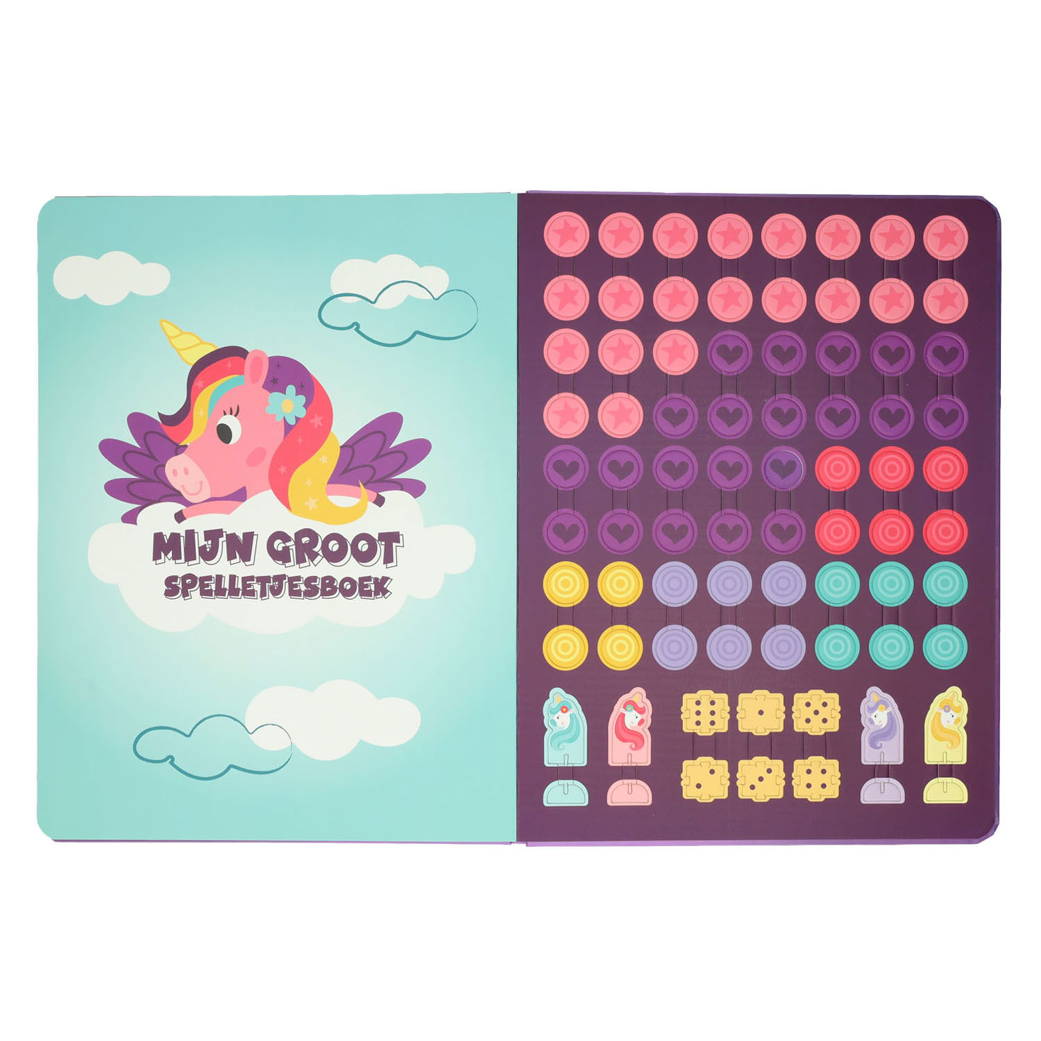 Livre de jeux de société 8 jeux Licorne - 3 ans.