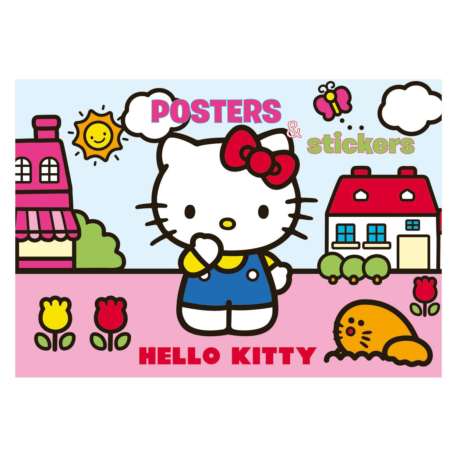 Hello Kitty Posterboek om te Kleuren met Stickers