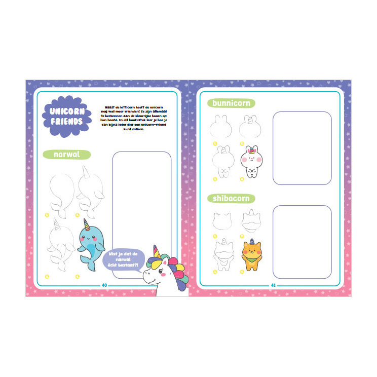 Kawaii Tekenen unicorns & friends