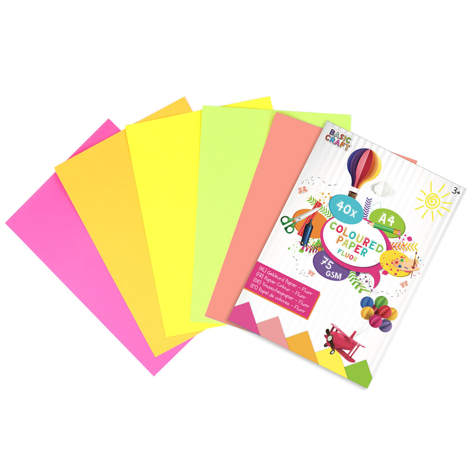 elk Gebruikelijk Recensie Gekleurd Papier A4, 40 vellen online kopen | Lobbes Speelgoed