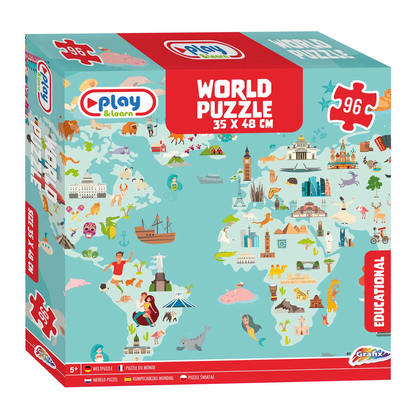 zoet Aannemer Voorwaarden Wereld Puzzel, 96st. online kopen? | Lobbes Speelgoed België