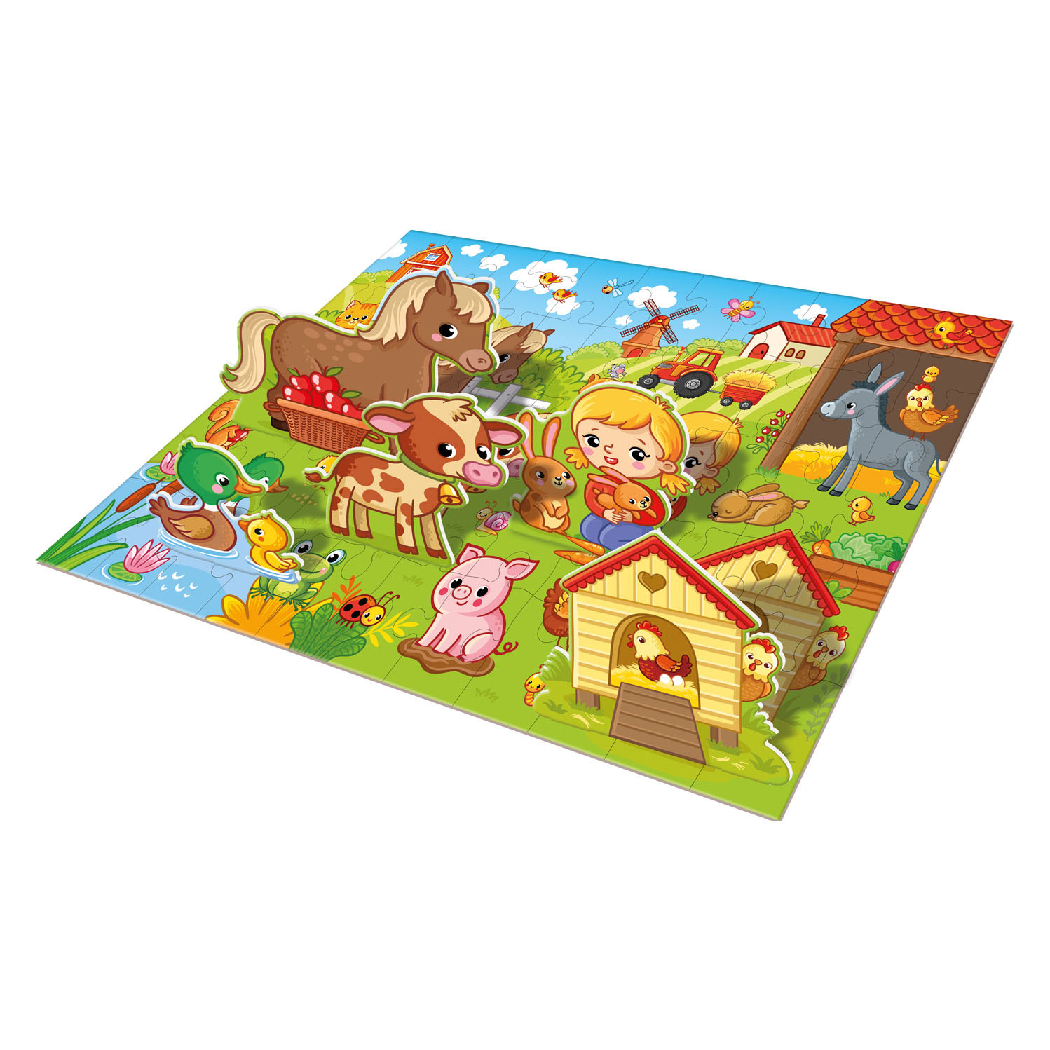 3D Bodenpuzzle Bauernhof, 55 Teile.