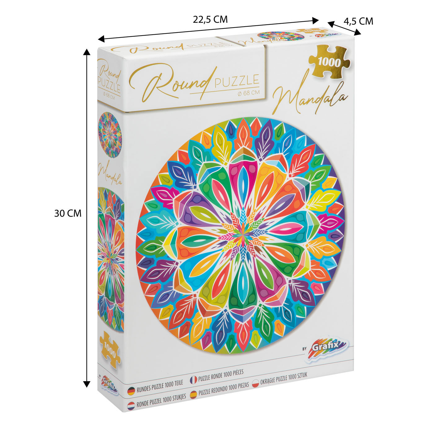 Rundes Mandala-Puzzle, 1000 Teile.