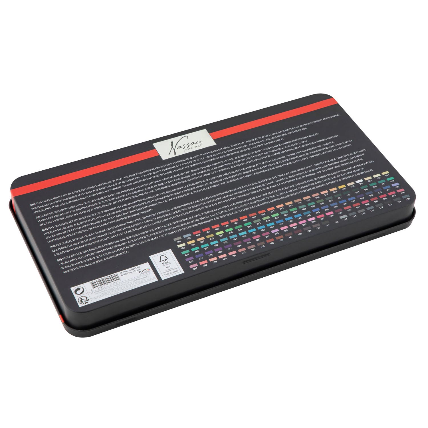 Crayons de couleur Nassau en boîte, 120 pièces.