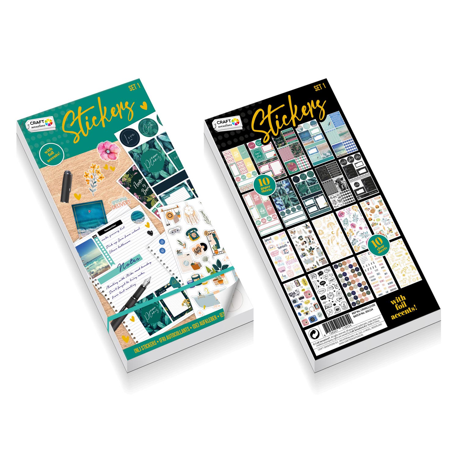 Creative Craft Group Stickerboek met Folie, 20 vellen