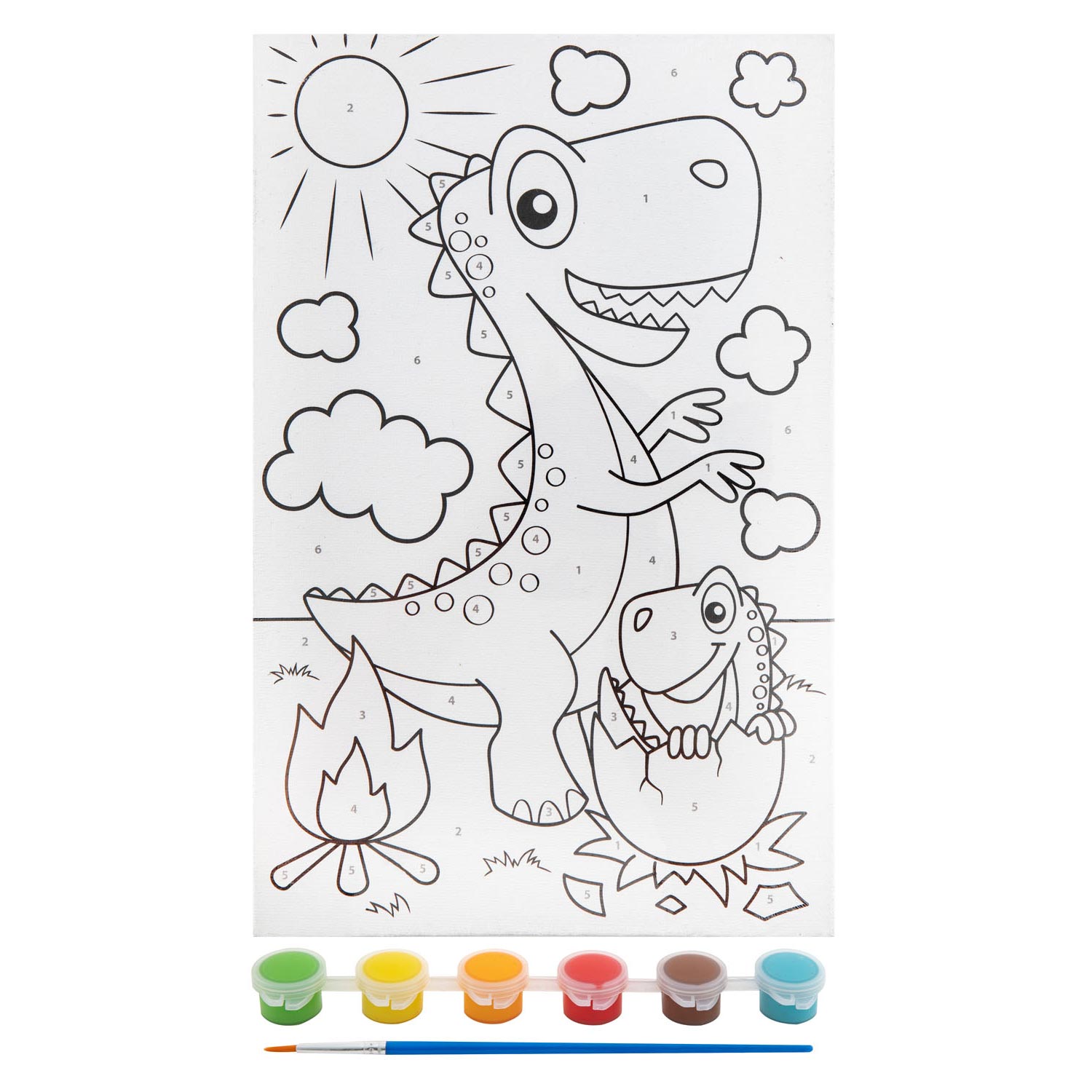kip Knorretje Onmogelijk Canvas Schilderen op Nummer - Dinosaurus online ... | Lobbes Speelgoed