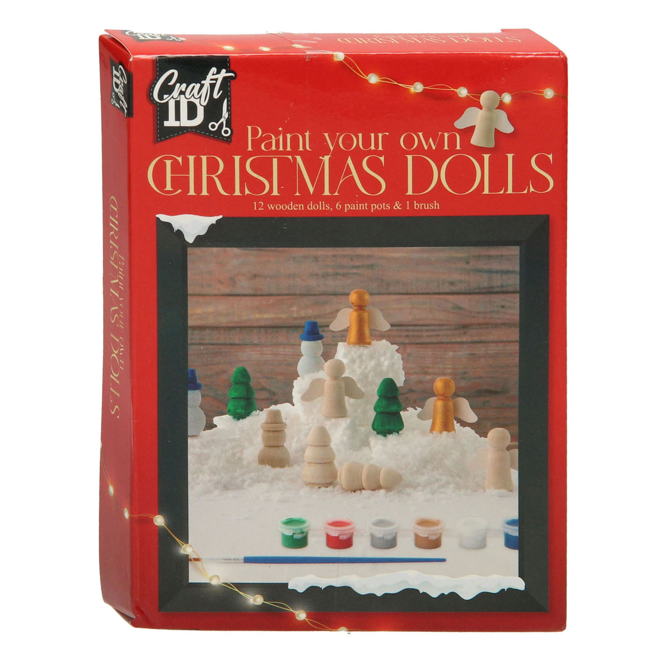 Bemalen Sie Ihre eigenen Weihnachtsfiguren aus Holz, 12 Stück.