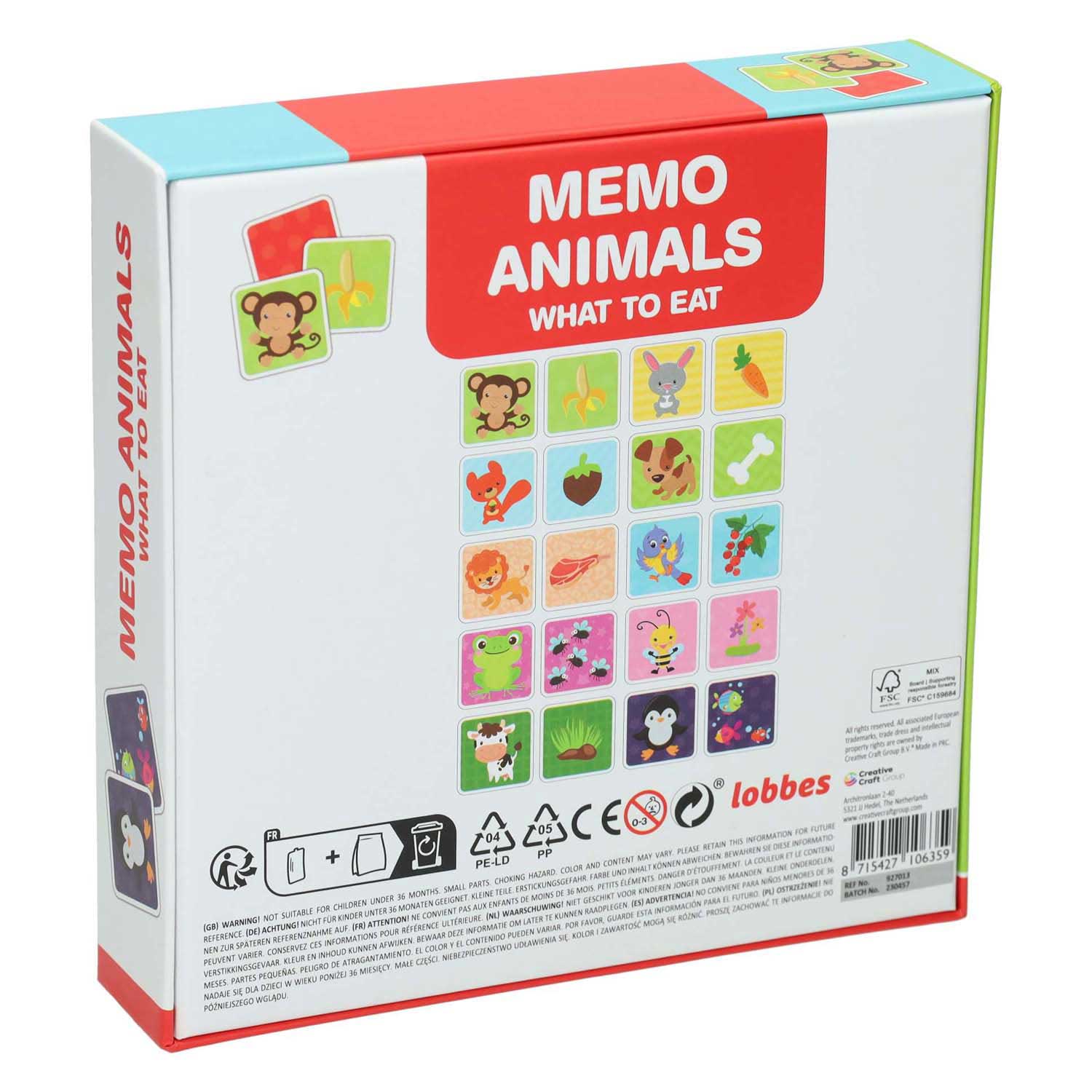 Lobbes Memo Spel - Dier & Eten