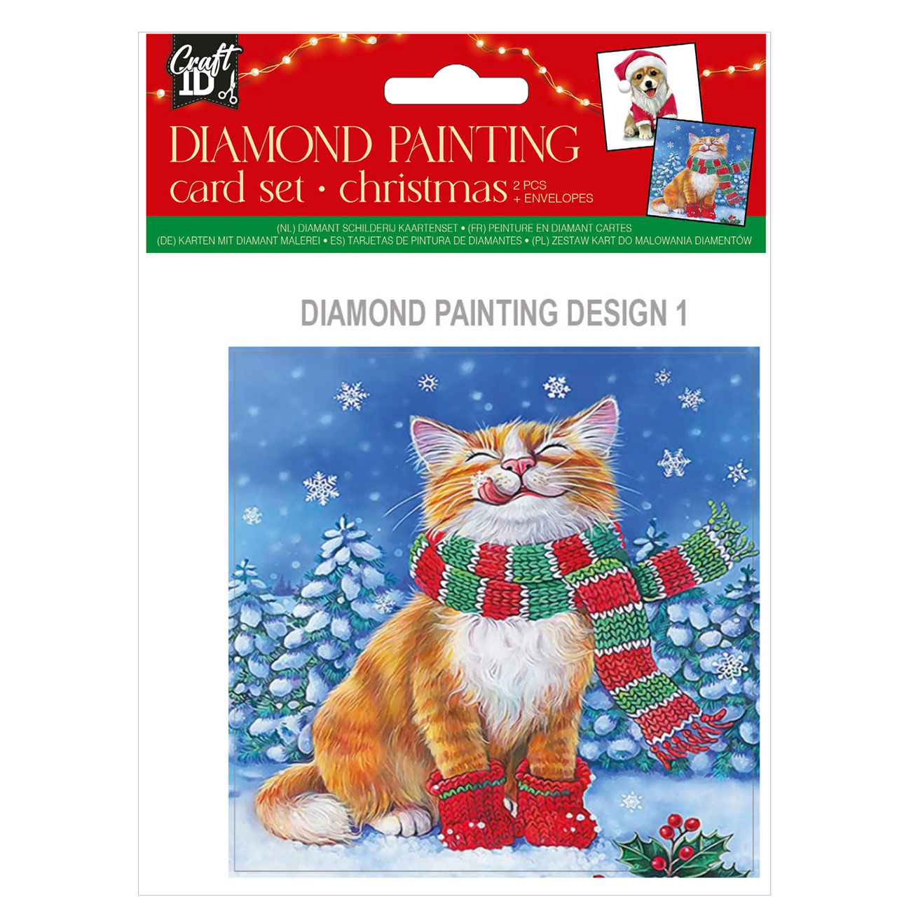 Basteln Sie Ihre eigenen Weihnachtskarten Diamond Painting, 2 Stk.