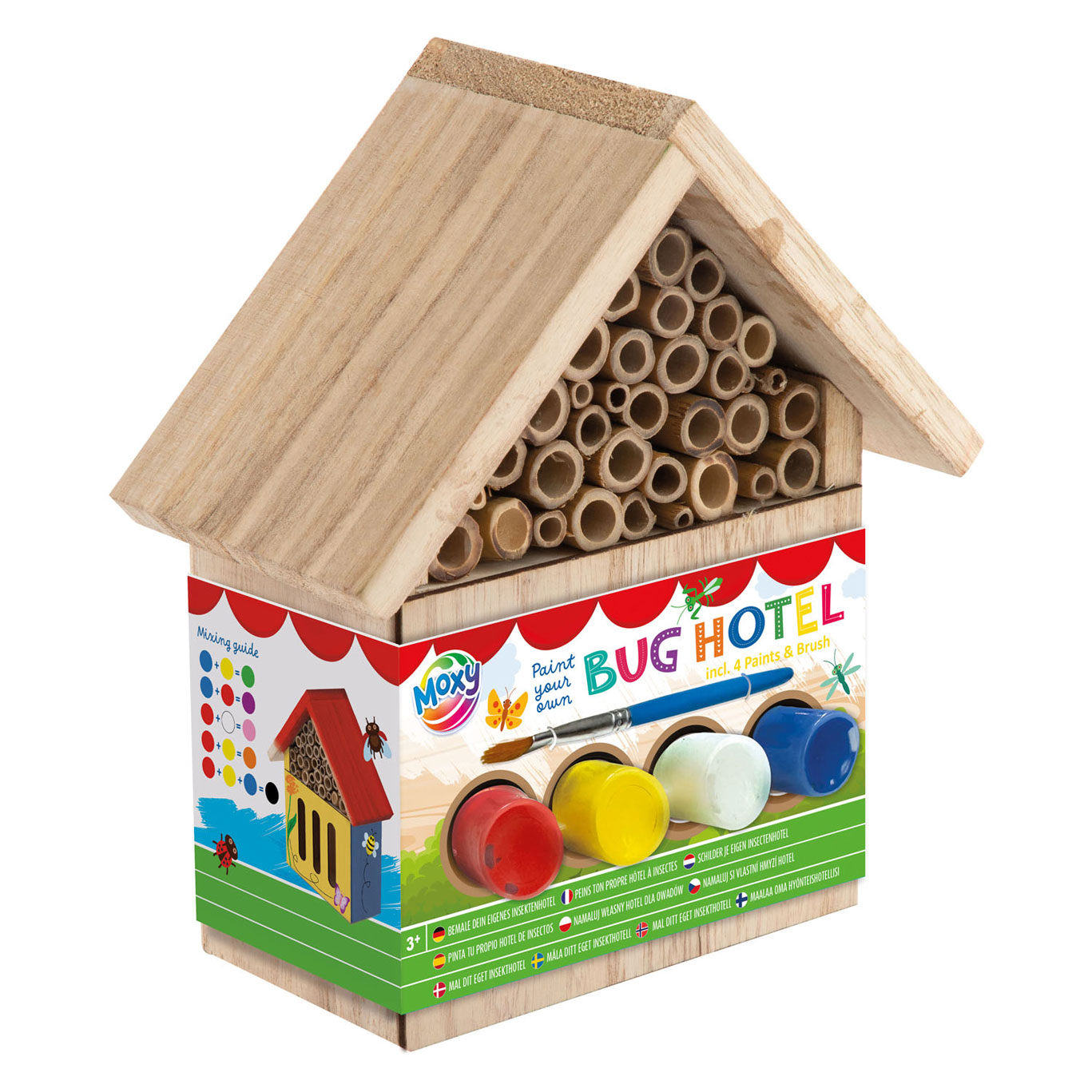 Peignez votre propre ensemble de peinture pour hôtel à insectes en bois