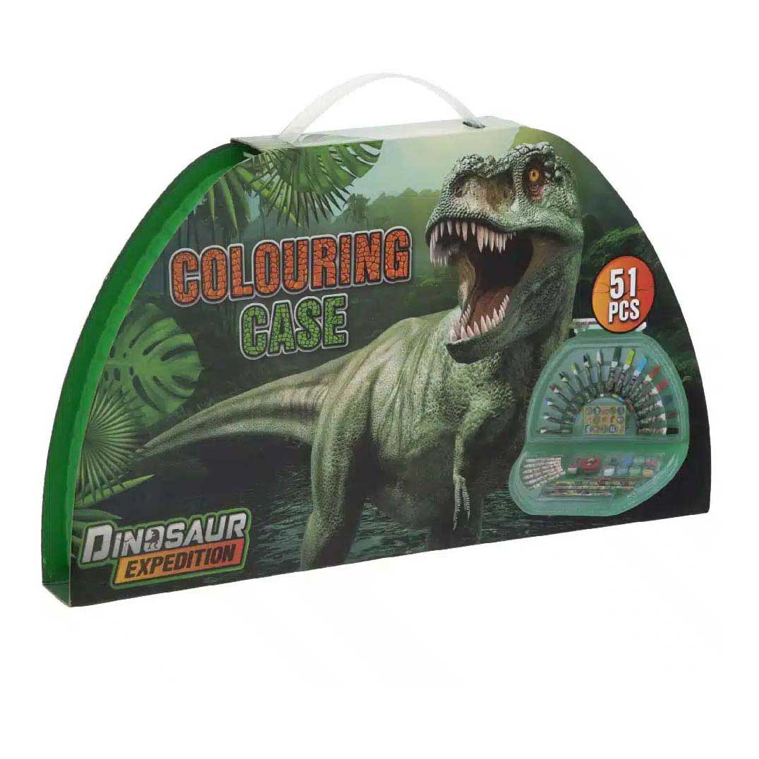 Étui couleur dinosaure, 51 pièces.