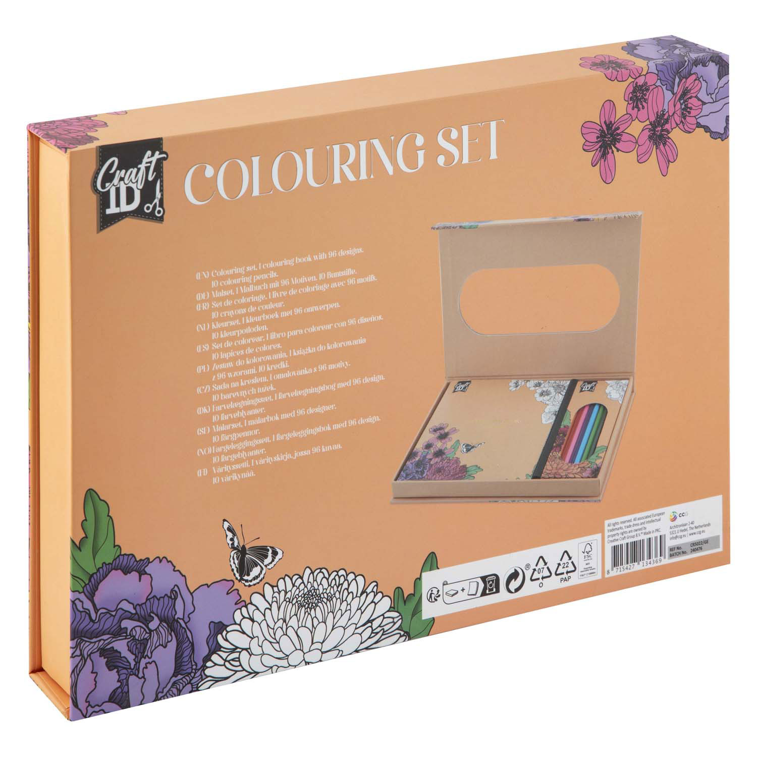 Set de coloriage Fleurs avec 10 Crayons de Couleur