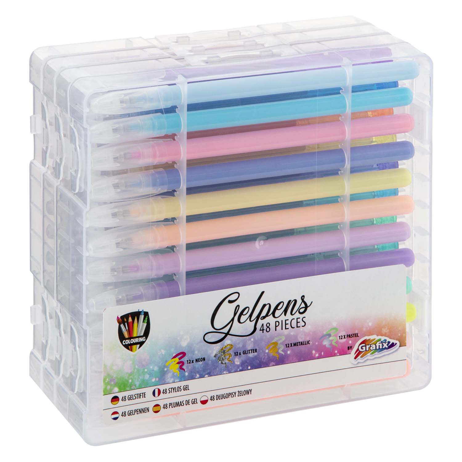 Ensemble de stylos gel, 48 pièces.