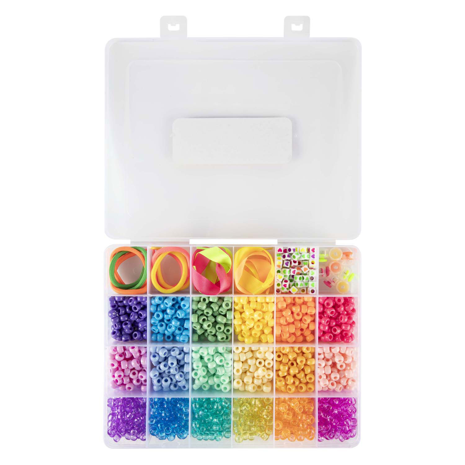 Perles et accessoires pour poney dans une boîte de rangement, 18 couleurs