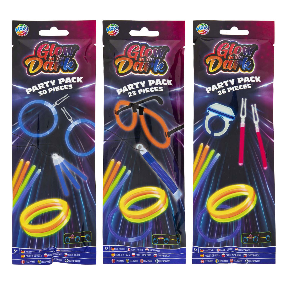 Glow in The Dark Sticks Party Pack, 30 Stück.