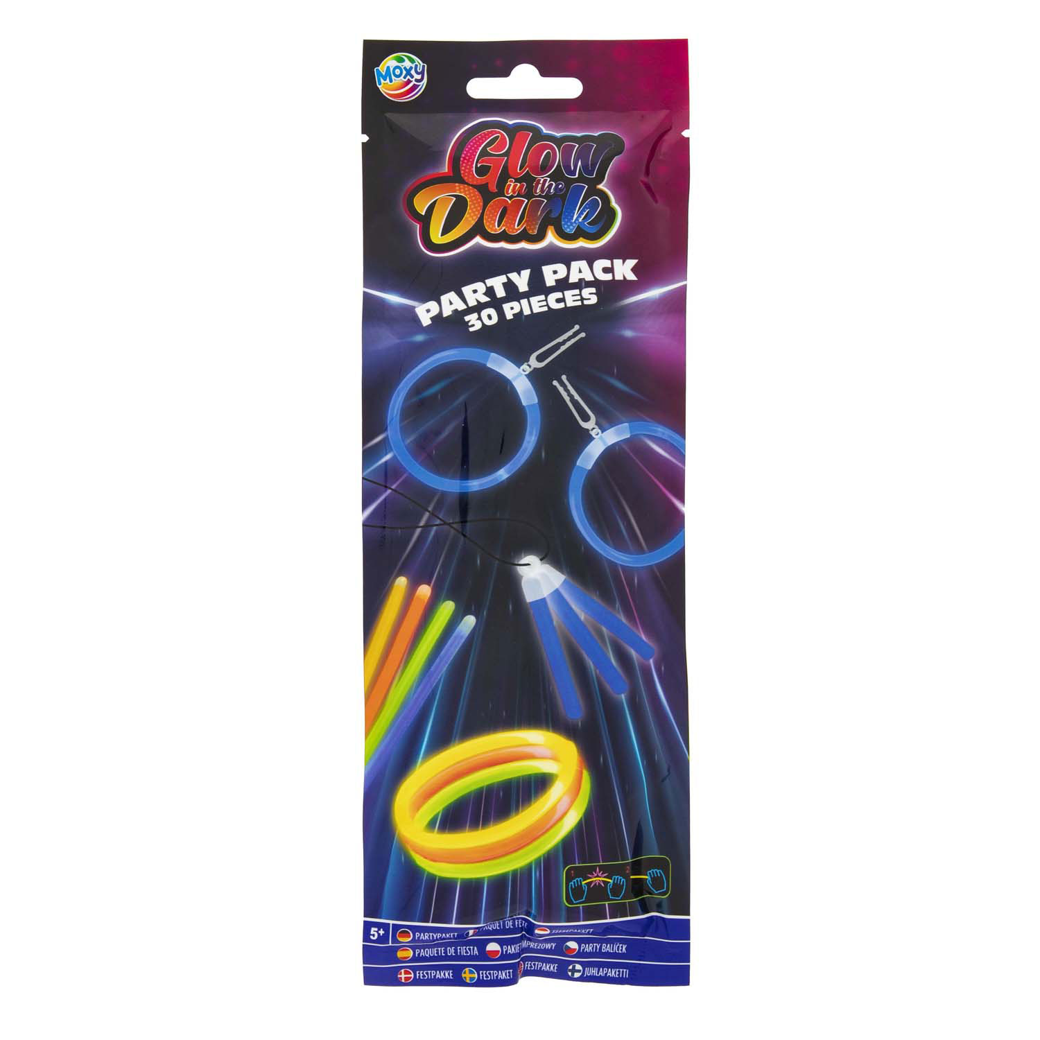 Pack de fête de bâtons phosphorescents, 30 pièces.