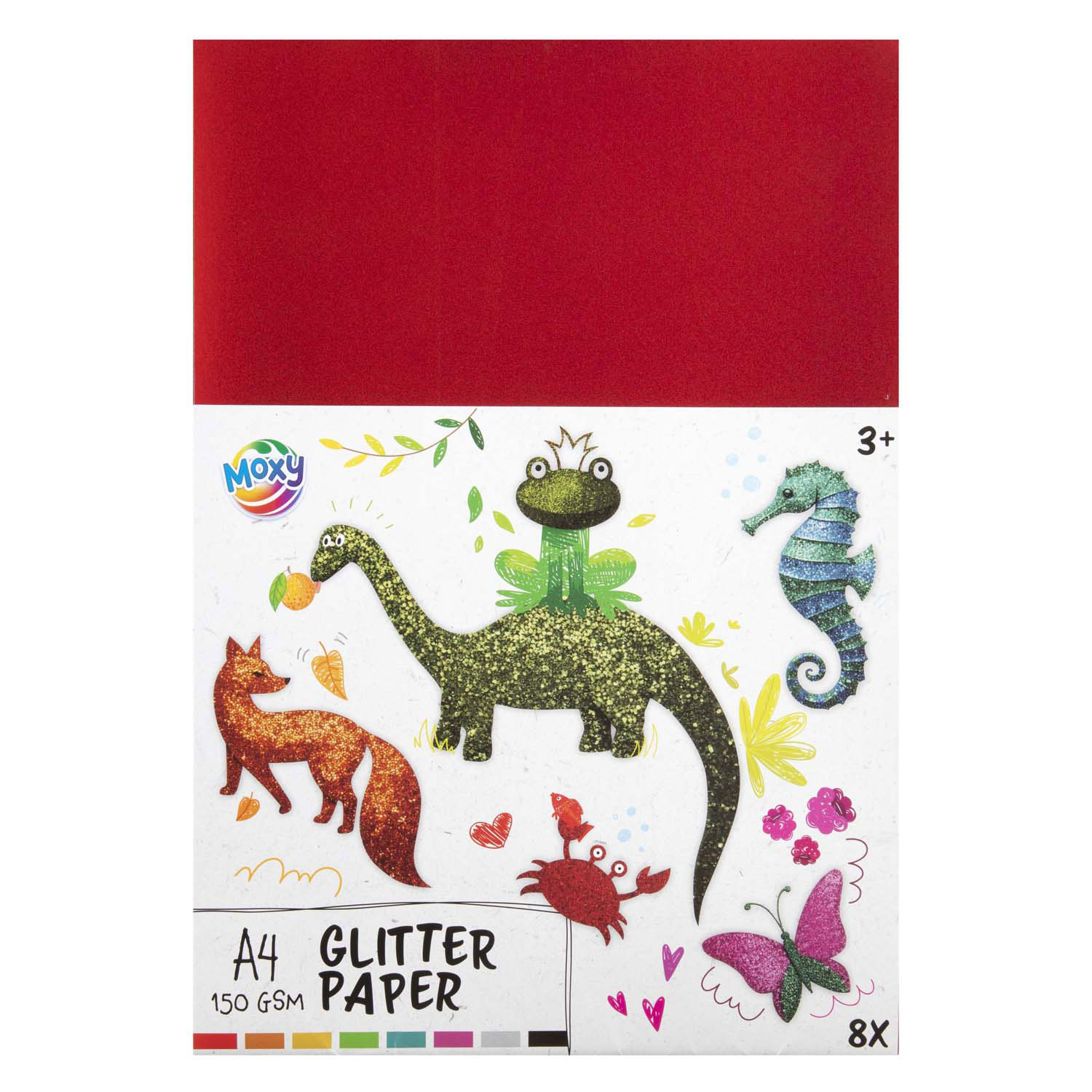 Glitzerpapier A4, 8 Blatt und 8 Farben