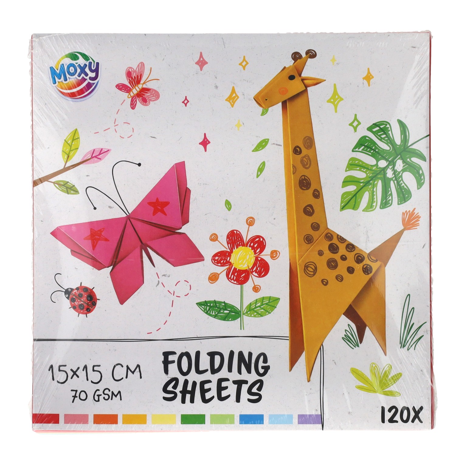 Vouwblaadjes 15x15cm, 120 Vellen 10 Kleuren