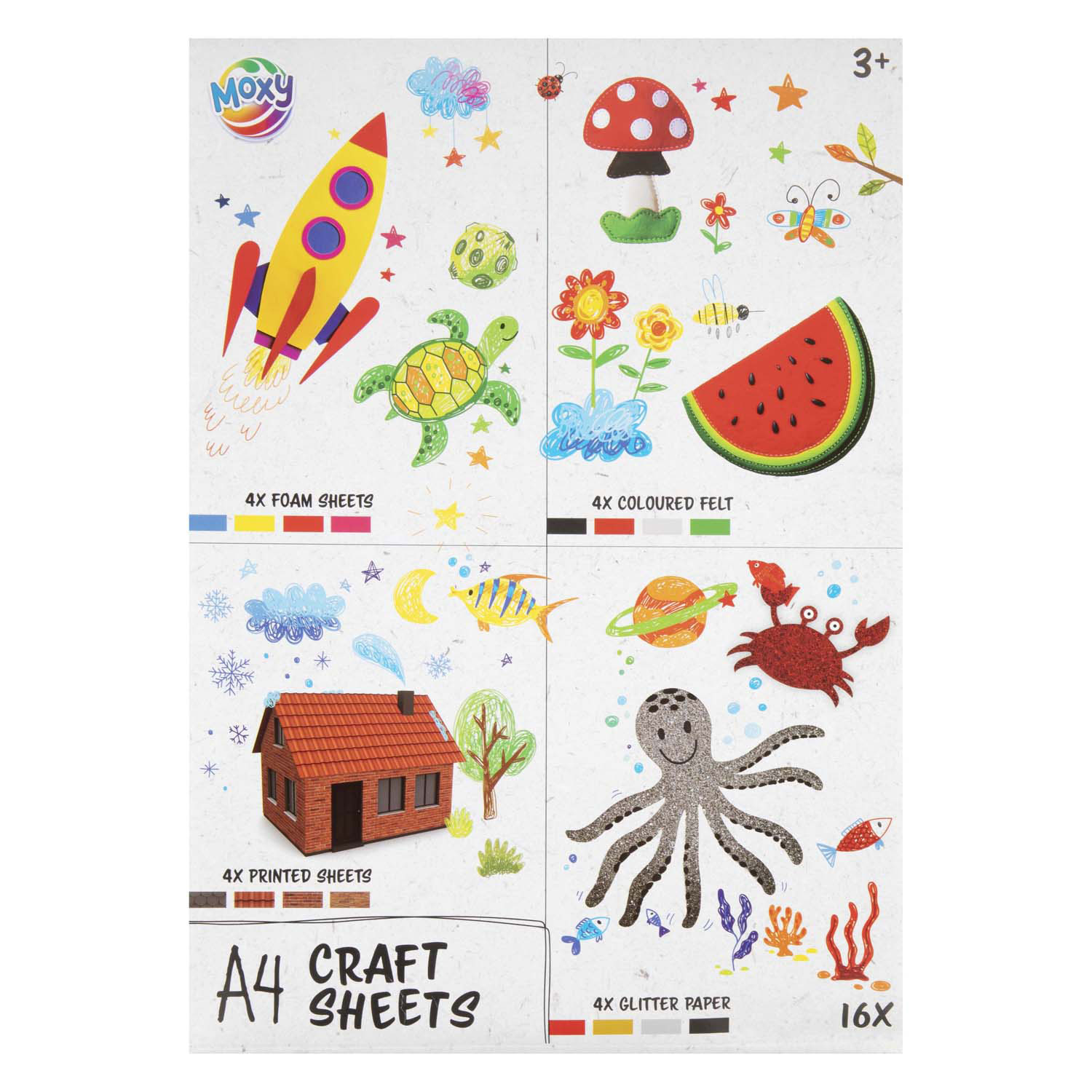 Knutselpapierset, 16dlg.