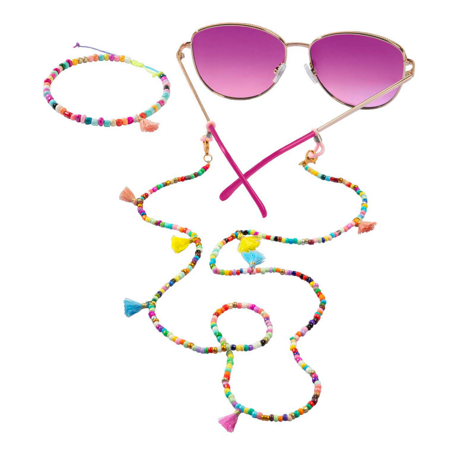 Ensemble de bijoux et accessoires Besties : cordon de lunettes et bracelet