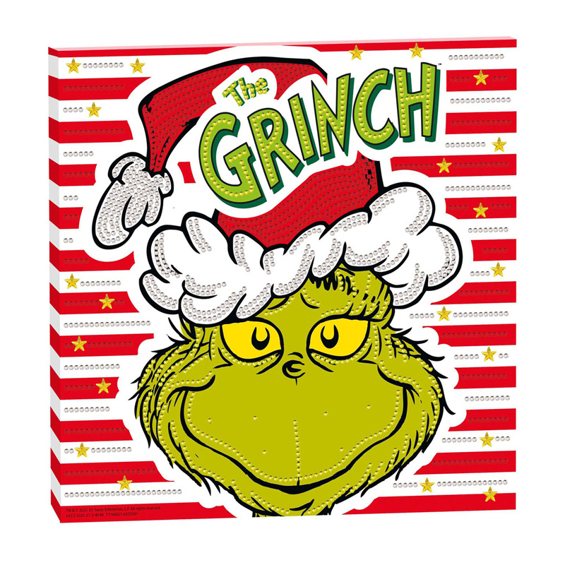 Diamantmalerei auf Leinwand Der Grinch - 30x30cm