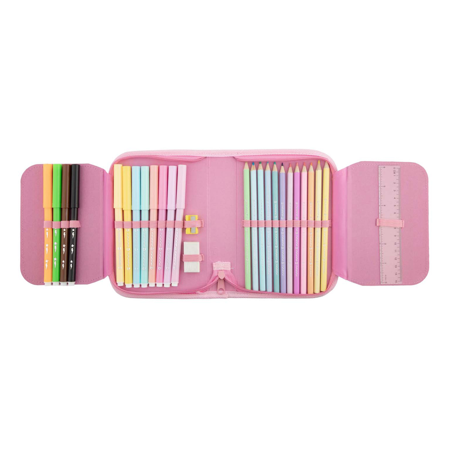 Trousse à crayons remplie de chevaux - 28 pièces.