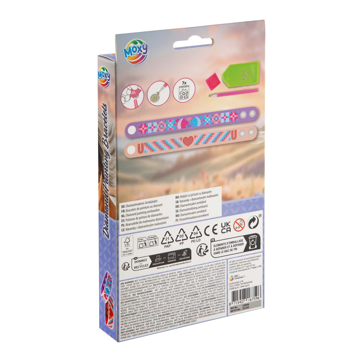 Ensemble de 2 bracelets avec peinture diamant