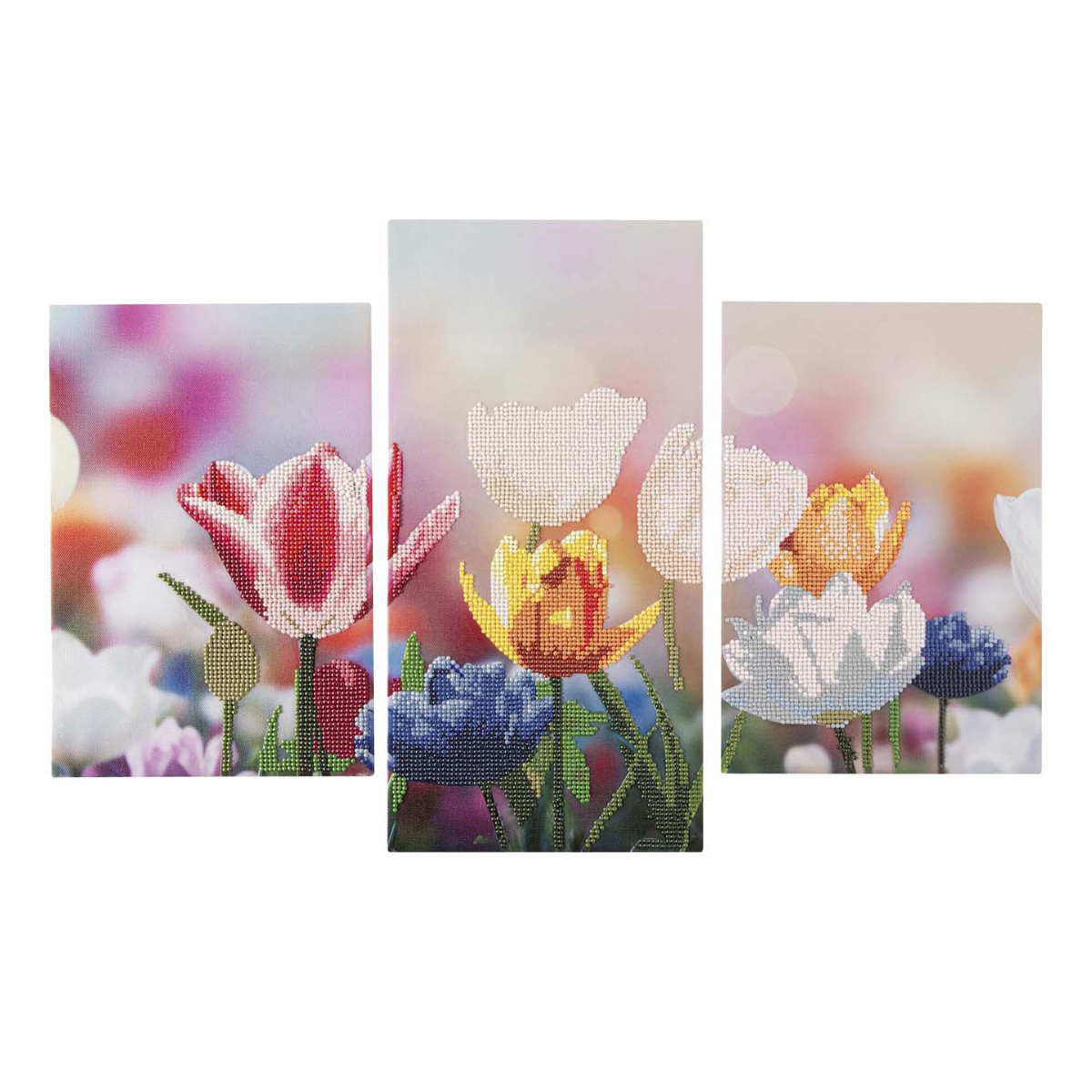 Triptyque de peinture diamant - Fleurs