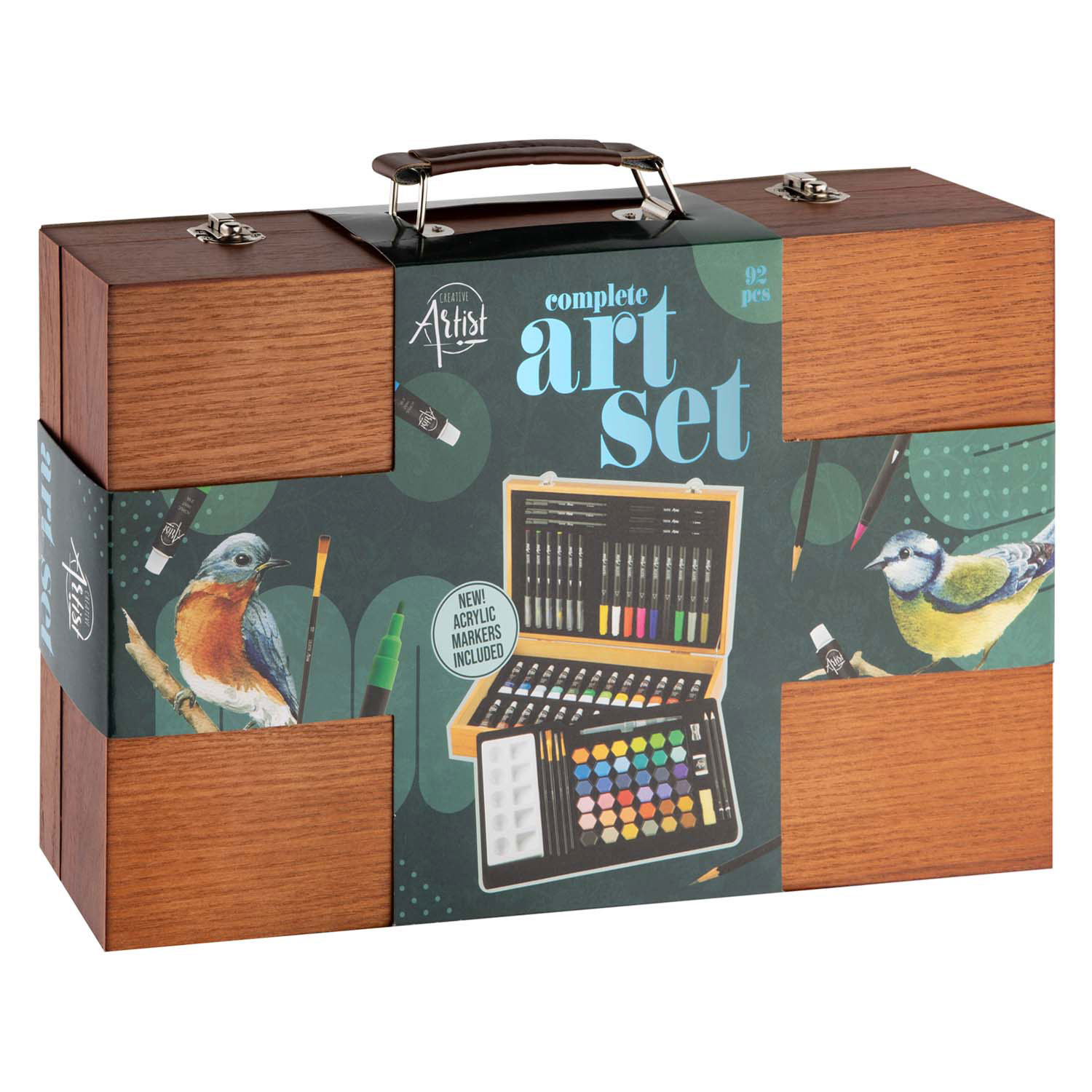 Luxe Houten Tekenkoffer - 92-delig