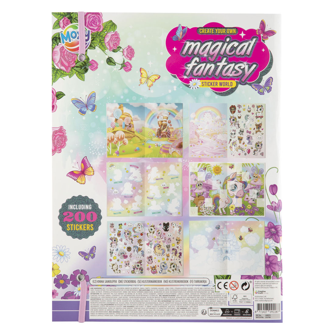 Livre d'autocollants Fairy Fantasy World - +200 autocollants