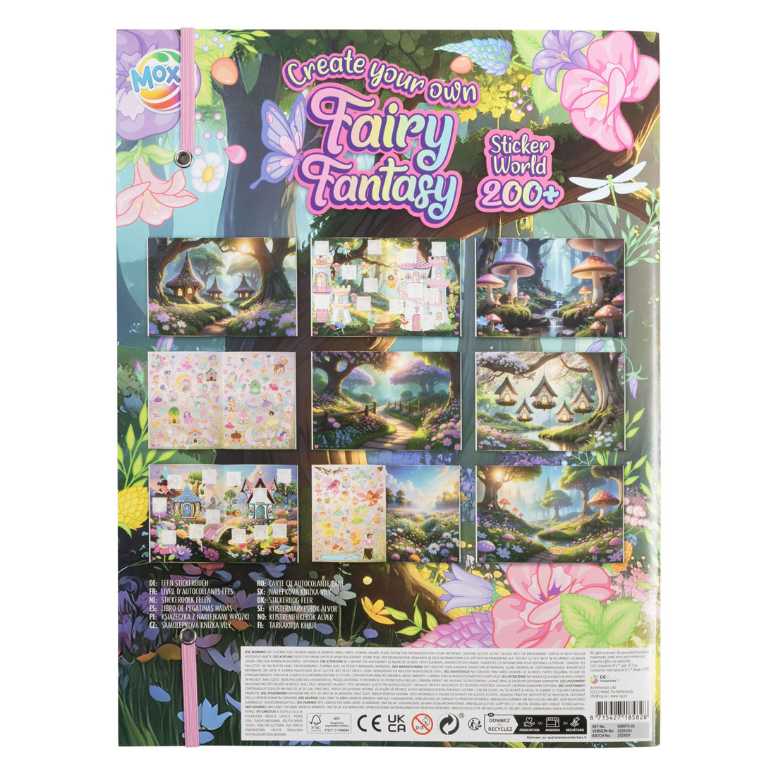 Livre d'autocollants Fairy Fantasy World - +200 autocollants