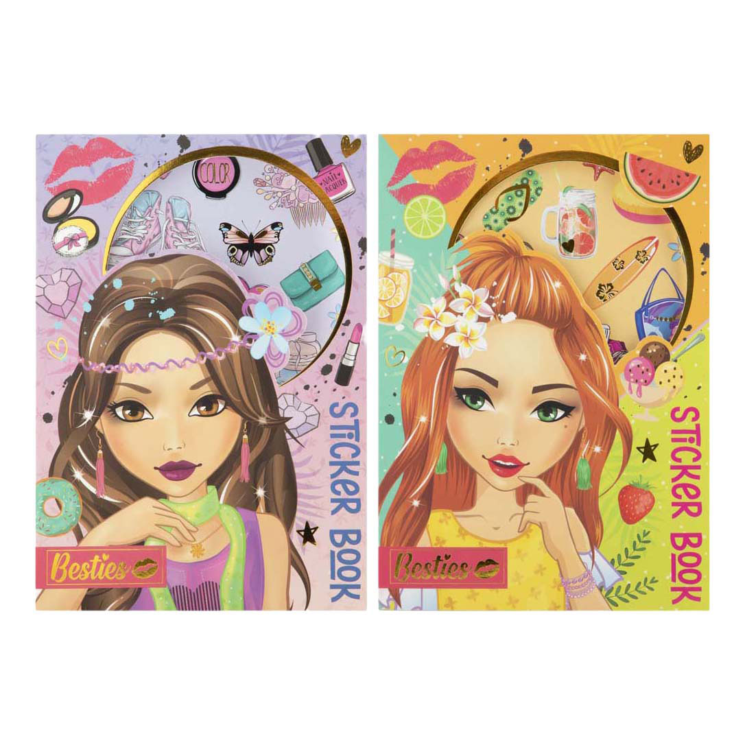 Besties Folie Stickerboek Neon A5 - 8 Vellen