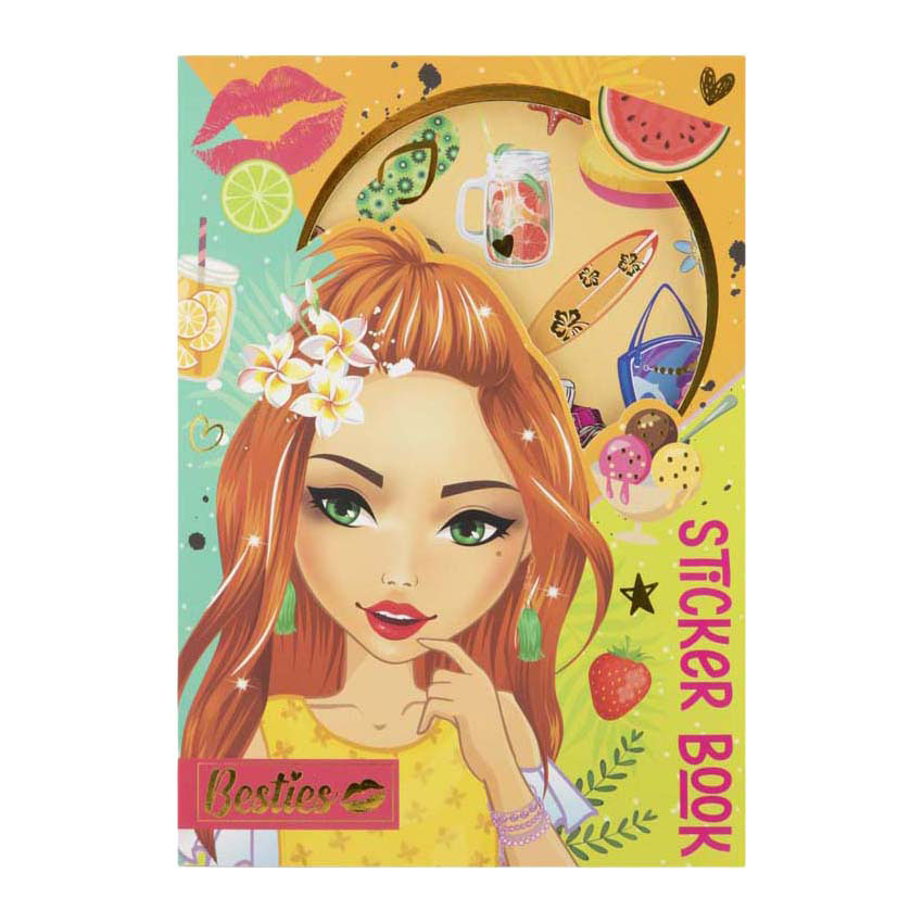 Besties Folie Stickerboek Neon A5 - 8 Vellen