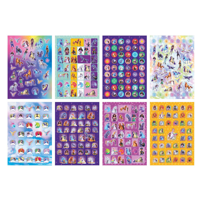 Livre d'autocollants à paillettes Unicorn Academy A5 - 8 feuilles